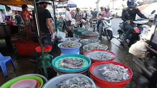 Amazing Street Market in The Morning - Many Pork, Seafood, Chicken, Fresh Vegetable Selling Here
