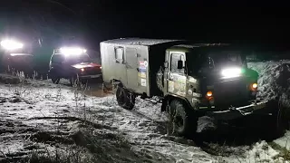 Глубокий зимний брод Нива за Шишигой Грейд-Вол сам off road 4×4