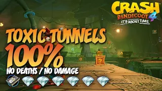 Crash Bandicoot 4: Toxic Tunnels 100% Run - All Gems Guide (No Deaths / No Damage)