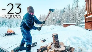 Life Below Zero in Alaska! -23 Degrees! Frozen Water Pipes & Restocking Firewood...