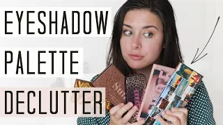 HUGE Eyeshadow Palette Declutter Pt 1!// 2020 Makeup Declutter!