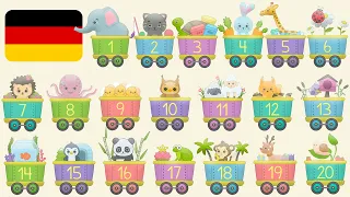 Learning the numbers in German for children - pronounce and write with examples