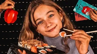 (asmr) I MADE A MUKBANG (sushi,  Bell pepper,... relaxing eating sounds!)