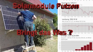 Solarmodule putzen - Leistungsmessung vorher nachher