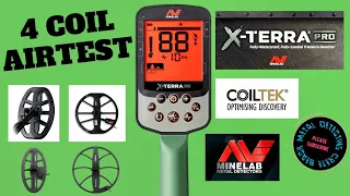 Beach Metal Detecting Crete - 4 Coil Air Test for Depth with Coiltek Coils on X-Terra Pro !