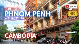 Phnom Penh || Cambodia|| St136 || Girly Bar streets during the pandemic || 4K Walk Tour || Aug 2021