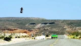 Jet engine strapped to Feet Going- Flyboard fly in the sky