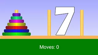 Tower of Hanoi: Seven Rings(Disks) Solution 7.