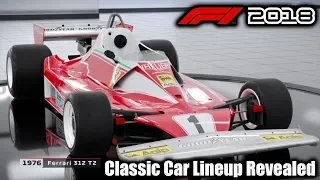 F1 2018 Full Classic Car Lineup Revealed