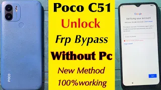 POCO C51 Frp Bypass | Without Pc | Poco c51 google account forgot password new method 100% ok