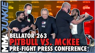 Patricio 'Pitbull,' A.J. McKee restrained after scuffle during press conference | Bellator 263