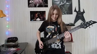 Играю на электрогитаре Lux Æterna (Metallica). Алексия - 11 лет. Cover