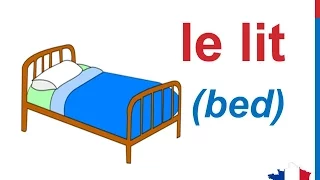 French Lesson 84 - Items things in the bedroom Furniture - Dans la chambre - Cosas en la habitación