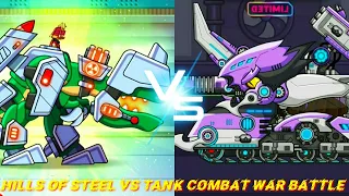 TANK COMBAT WAR BATTLE Vs HILLS OF STEEL ALL TANK MAXED ARENA BANOTOP HOMEANIMATION