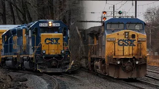 C40-8W & SD40 on M404 | Trains on the CSX Trenton Subdivision [2/17/23]