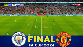 Manchester City vs Manchester United - FINAL Emirates FA CUP 2024 - Full Match All Goals | PES