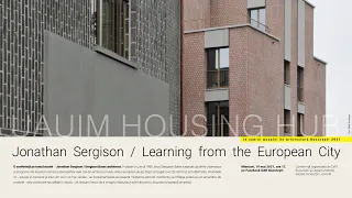 Jonathan Sergison  - Learning from the European City