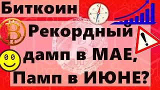 Биткоин Рекордный дамп в МАЕ, Памп в ИЮНЕ? Эфириум адреса 10 000–100000 ETH пухнут