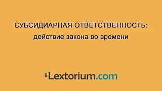 Субсидиарная ответственность: действие закона во времени