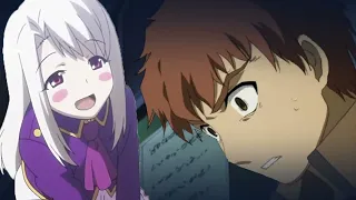 Shirou Running To Hide Away From Illya in Fate/Stay Night (Hazbin Hotel meme)