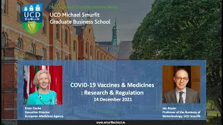 Laurence Crowley Lecture 2021 - "COVID-19 Vaccines & Medicines - Research & Regulation".