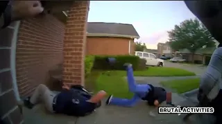Bodycam footage shows a man brutally shooting Houston police officers injured two