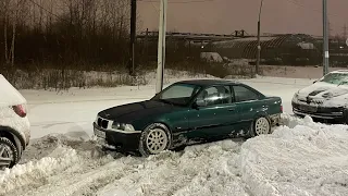 Первый выезд в снег,бмв е36 ,3uz