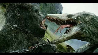 Kong:Skull Island-Kong vs Skull Crawler fight scene