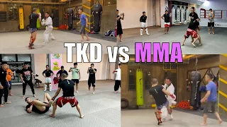 Two Taekwondo BLACK BELTS Challenge MMA Fighter