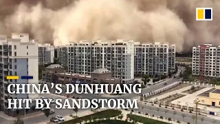 Heavy sandstorm engulfs China’s northwest Dunhuang, causing chaos in ancient Silk Road city