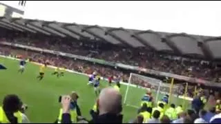 Watford 3-1 Leicester Away Fans Reaction Penalty Save and Goal