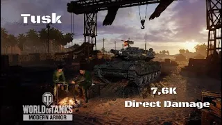 Tusk in estepas:7,6K direct damage :Wot console - World of Tanks console