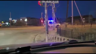 UAZ Patriot post-patrol (police) with flashing lights
