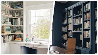 75 Transitional Home Office Library Design Ideas You'll Love 🔴