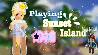 Playing Sunset Island as a level 1! (noob edition) || Royalehigh