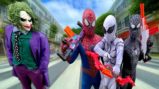 TEAM SPIDER-MAN Nerf War vs BAD GUY TEAM ( ALL Aciton Story POV ) || SEASON 1