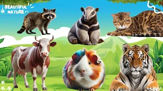 The sound of the bustling animal world: Koala, Anteater, Cat, Tiger, Guinea Pig, Cow