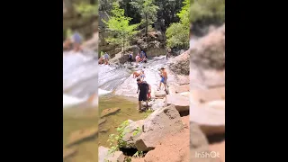 Fun Q Boy's tales a hike to HEART shaped rock Swimming at a waterfall.