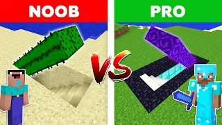 Minecraft NOOB vs PRO: PORTAL SECRET BASE in Minecraft!