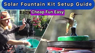 Hummingbirds SOLAR FOUNTAIN Kit Types Guide, How to Make Endless Water Birdbath to Attracts Birds