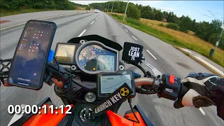 KTM Super Duke 1290R acceleration 0-240kph / 0-150mph