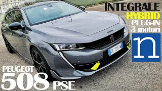 Peugeot 508 PSE Hybrid Plug-in, 3 motori 360 cv 👉 Test, prova su strada come va la Wagon Sportiva