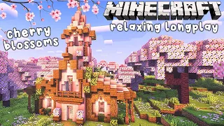 Minecraft Relaxing Longplay 🌸 Cherry Blossom Grove House (No Commentary) 1.20