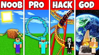 Minecraft Battle: NOOB vs PRO vs HACKER vs GOD ROLLERCOASTER BUILD CHALLENGE in Minecraft