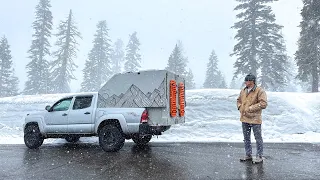 Solo Winter Truck Camping and Skiing Lake Tahoe