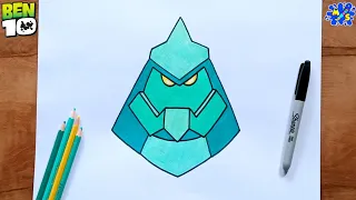 How to Draw Diamond head face ||  Ben 10 Drawing