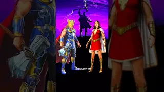 THOR VS SHAZAM FAMILY🔥#marvelvsdc #marvel #dc #shorts