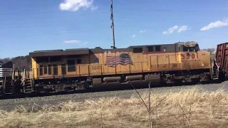 2 NS Trains On A Windy Day In Annville PA