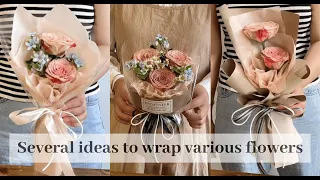 Cappuccino Roses Floral Bouquet Wrapping Tutorials(31) | Flower Bouquet Wrapping Technique & Idea