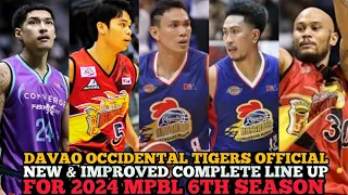 DAVAO OCCIDENTAL TIGERS OFFCIAL NEW & IMPROVED COMPLETE LINE UP FOR 2024 MPBL 6TH SEASON